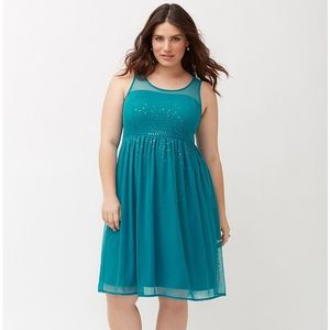 Lane Bryant Teal Cocktail Dress